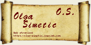 Olga Simetić vizit kartica
